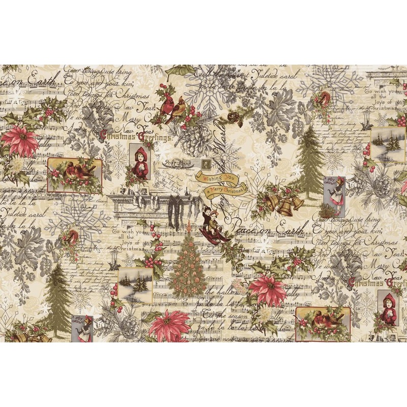 3 Sisters Favorites Collages Marche De Noel Collage Multi 3 Sisters Moda Cotton Fabric