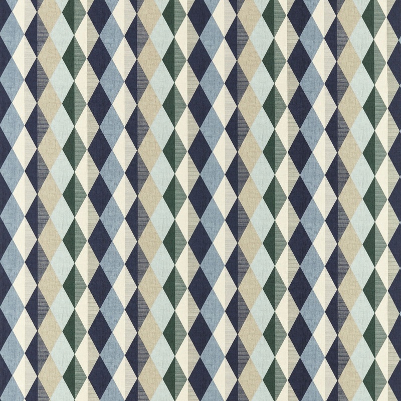 Clarke & Clarke Denver Mineral/Navy Fabric
