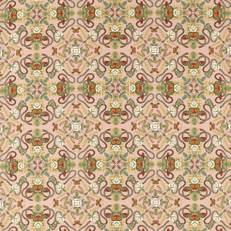 Clarke & Clarke Emerald Forest Blush Linen Fabric