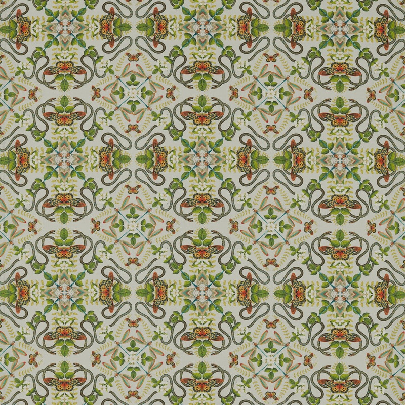 Clarke & Clarke Emerald Forest Smoke Linen Fabric
