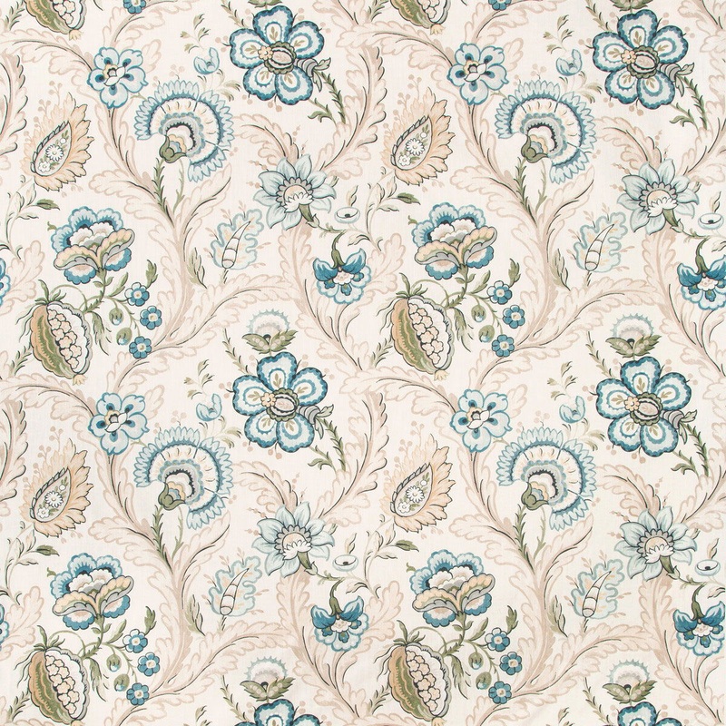 Lee Jofa Wimberly Print Blue/Spring Fabric