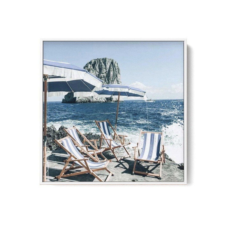Fontelina In The Sun, Capri  SQ | Framed Canvas Art Print