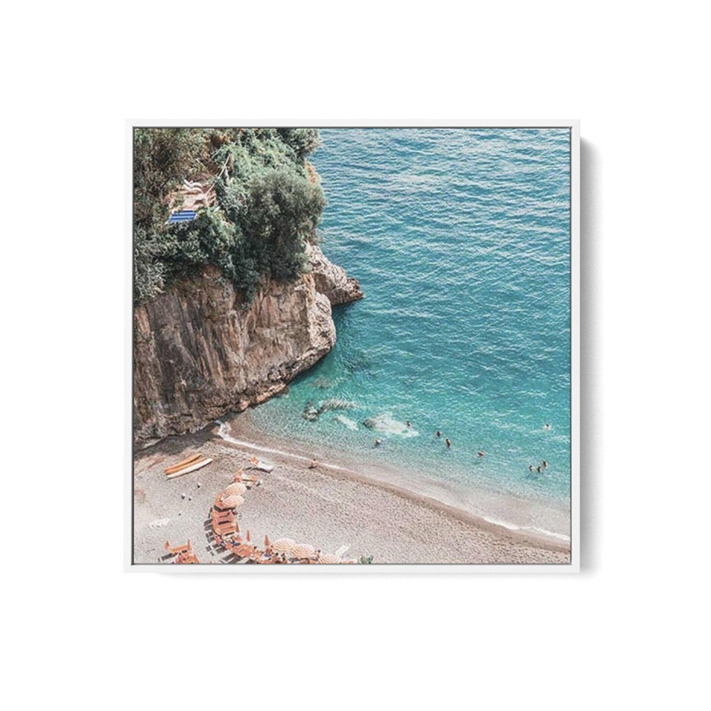 Positano Sands | Left SQ | Framed Canvas Art Print