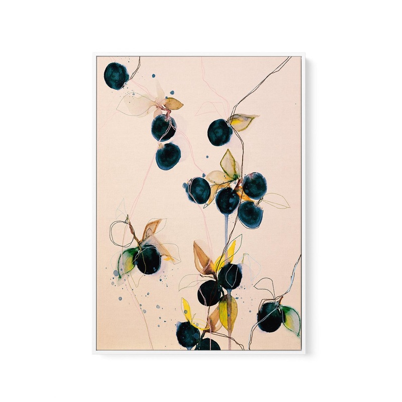 Blueberries by Leigh Viner | Framed Canvas Art Print