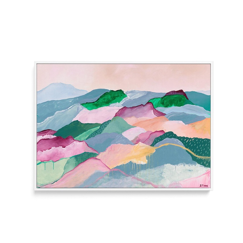 Mountain Views by Belinda Stone | Framed Canvas Art Print