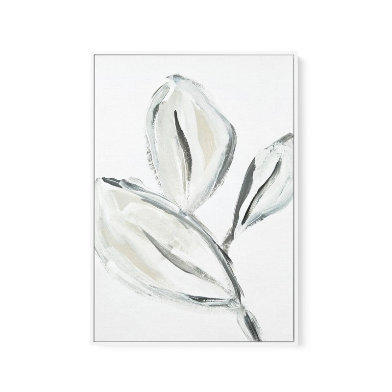 Abstract Leaves | Framed Canvas Art Print