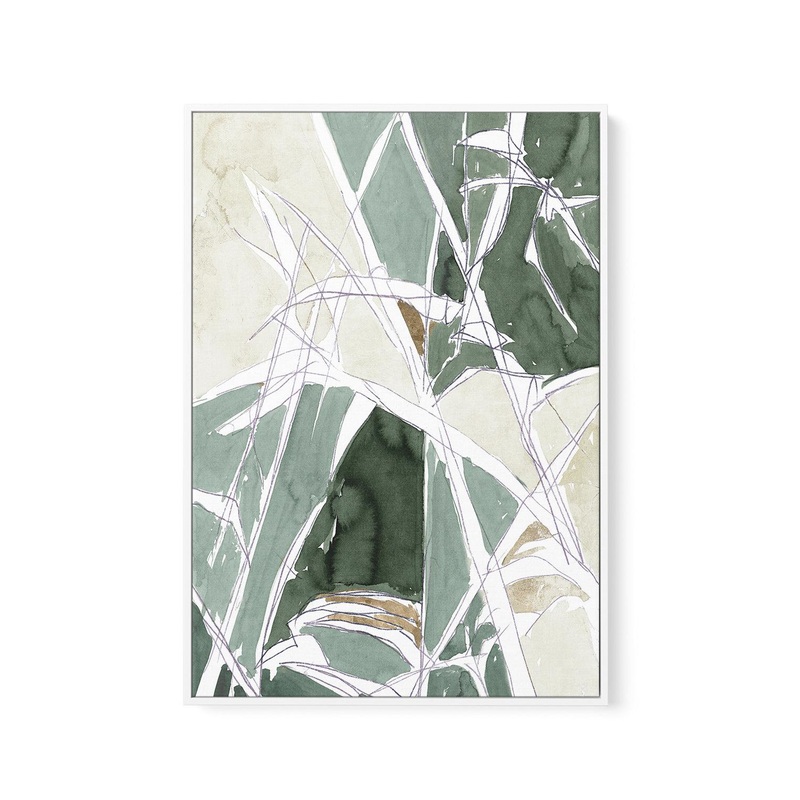 Bamboo Abstract II | Framed Canvas Art Print