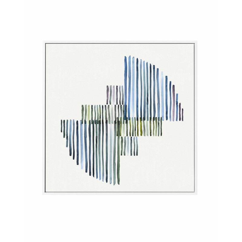 Agua Stripes I SQ Framed Canvas Art Print