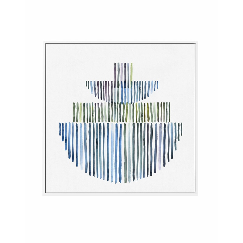 Agua Stripes II SQ Framed Canvas Art Print