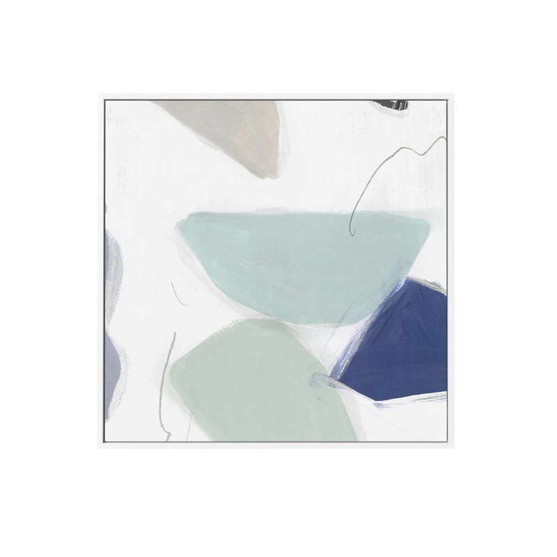 Blue Formes No 1 SQ Framed Canvas Art Print