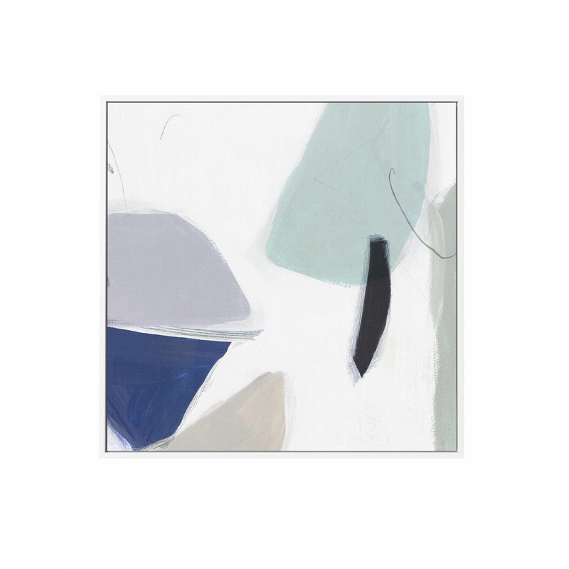 Blue Formes No 2 SQ Framed Canvas Art Print