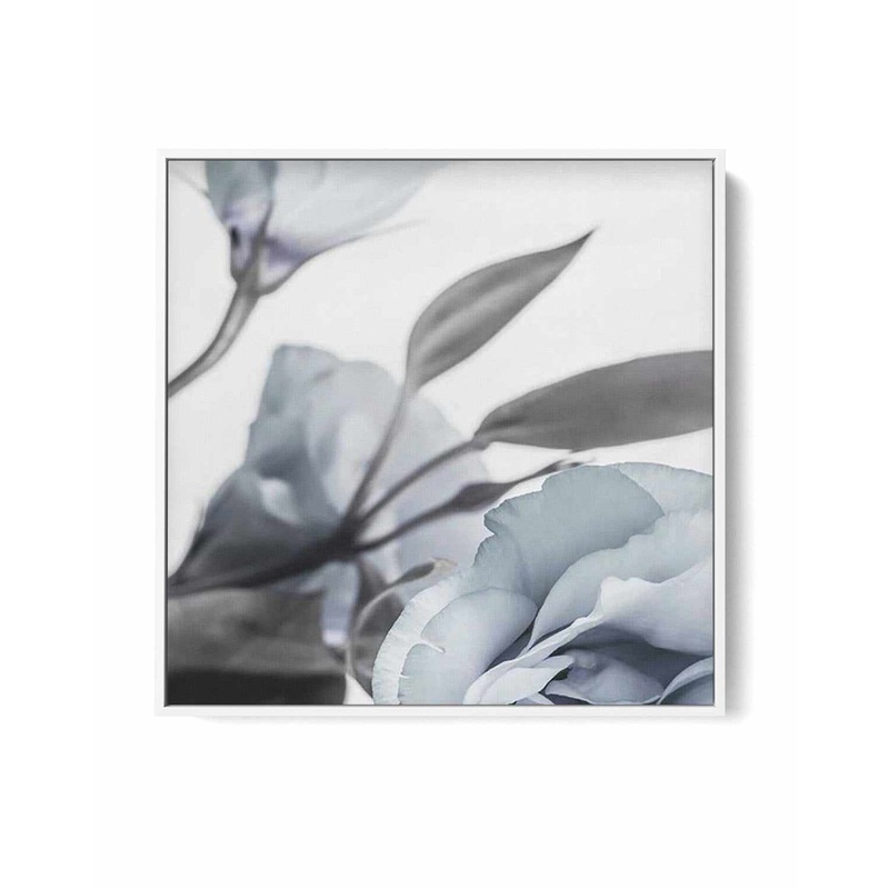 Blue Lisianthus I SQ | Framed Canvas Art Print