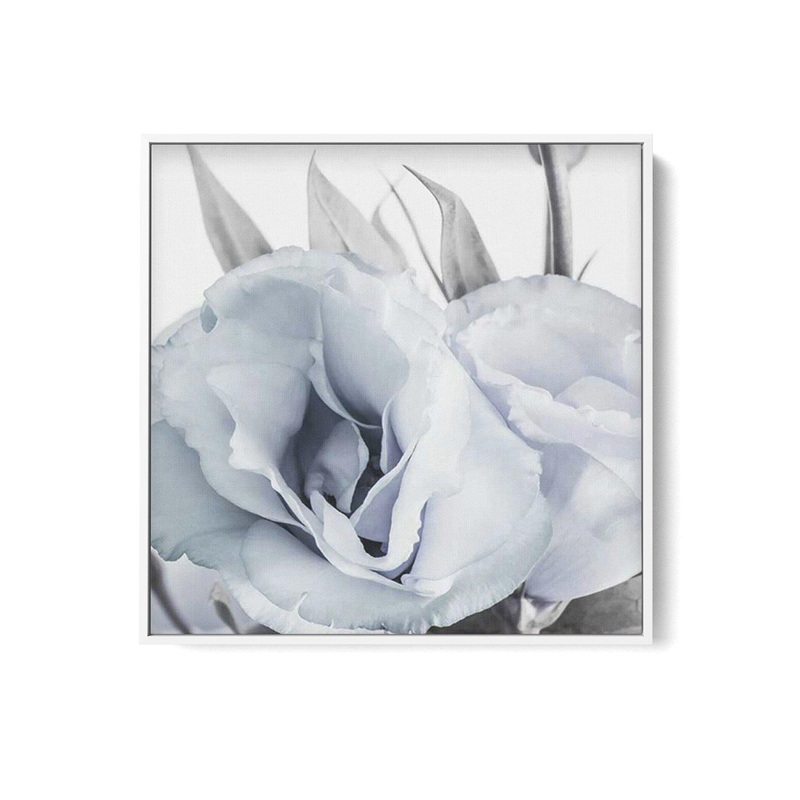 Blue Lisianthus IV SQ | Framed Canvas Art Print