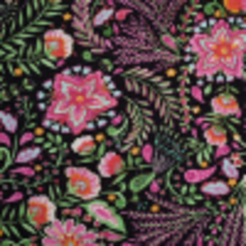 "Peaceful Perch" Floral Cotton Woven
