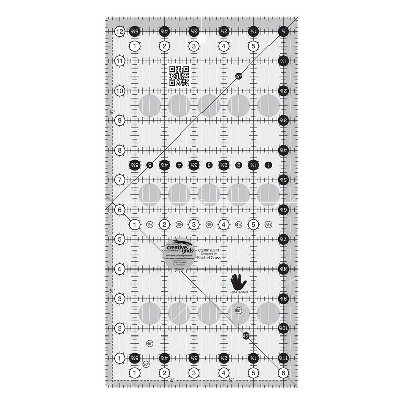 Left Handed Rectangle Quilt Ruler 6-1/2in x 12-1/2in # CGR612LEFT - Special Order