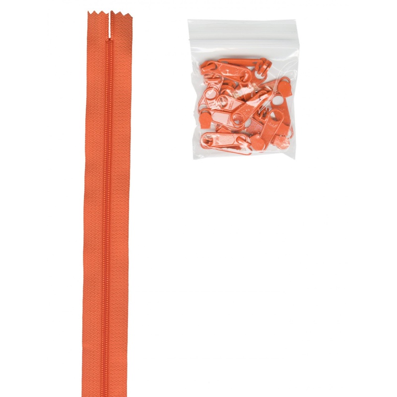 4 Yards of 16mm #4.5 Zipper Chain and 16 Ex-Large Pumpkin # ZIPYD-287-  Special Order