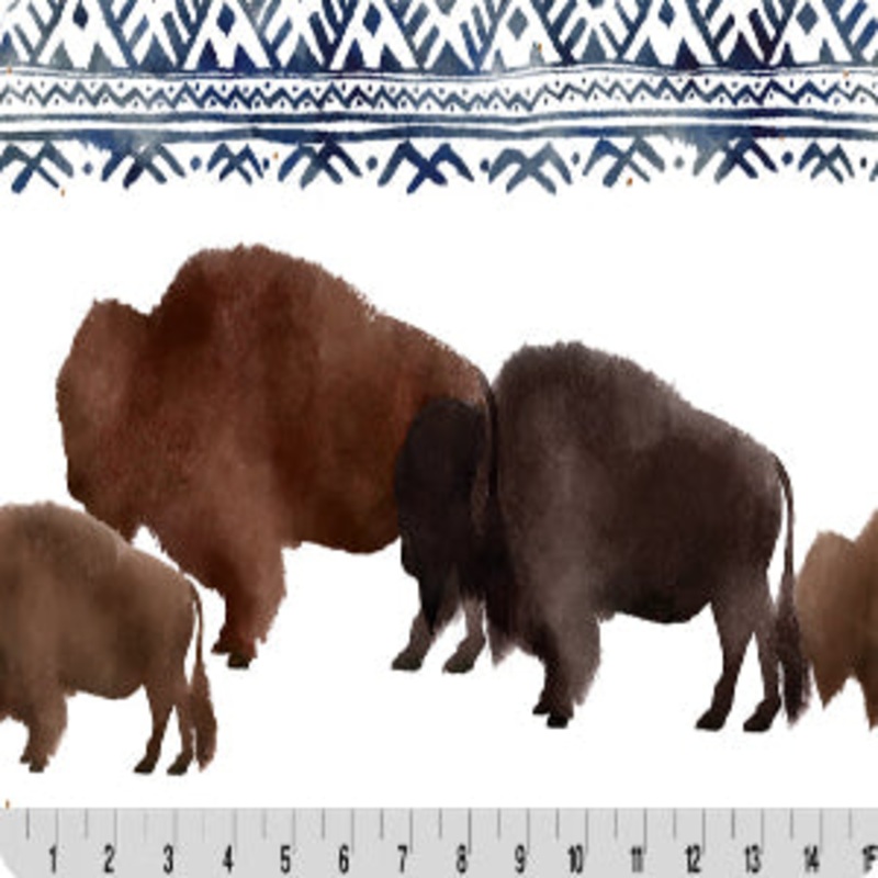 Shannon Fabrics Big Sky Bison Digital Cuddle Woodland Sold by The Yard 100% Polyester
