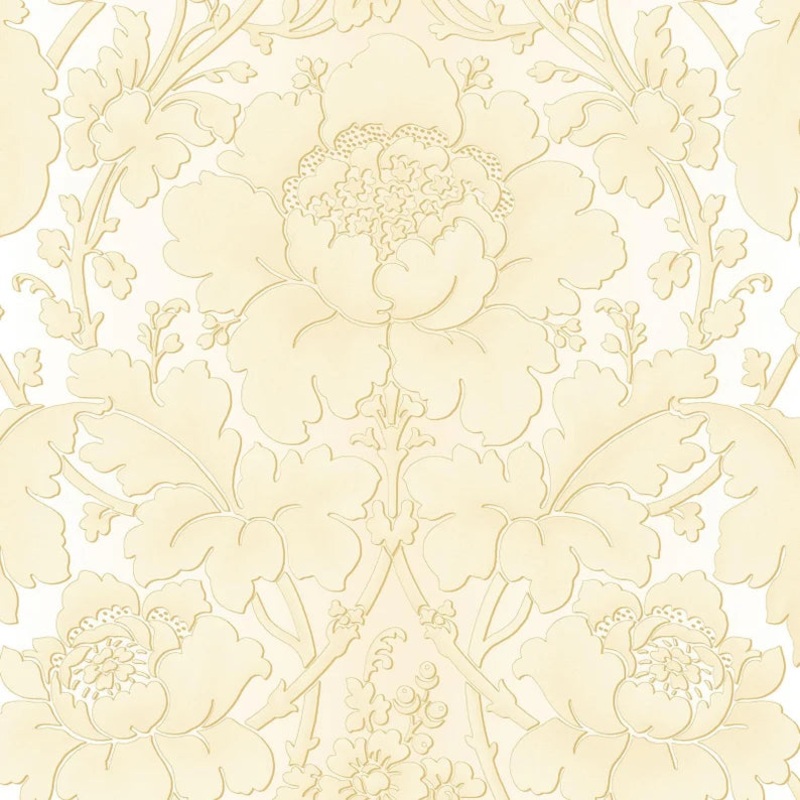 Benartex Flower Festival Garden Damask Ivory 3021-77
