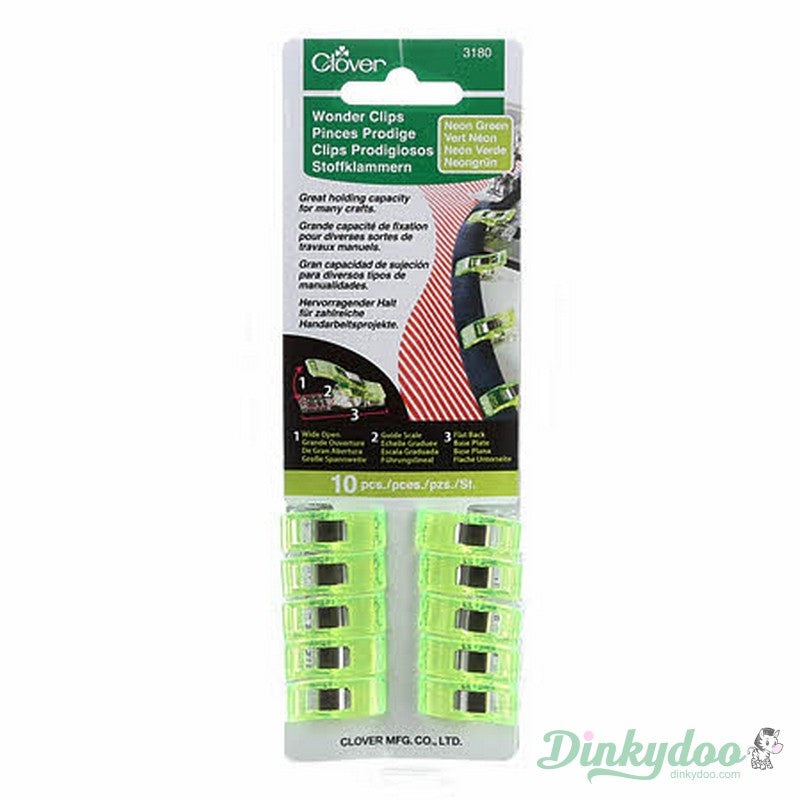Clover - Wonder Clips 10 Piece - Neon Green