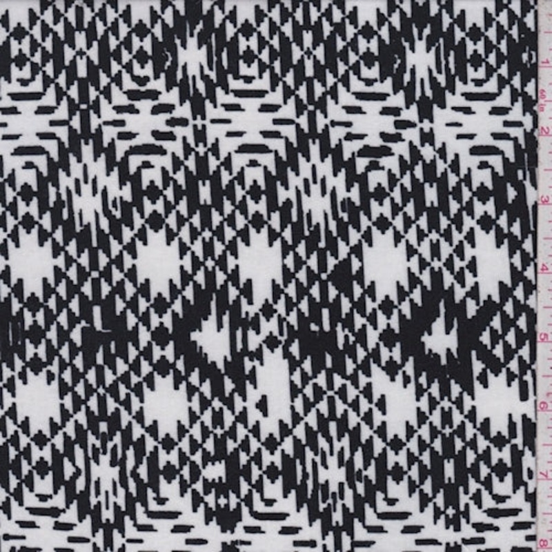Black/White Southwest Print Jersey Knit Fabric