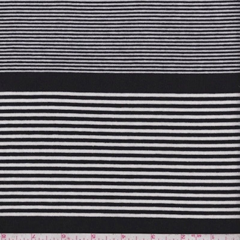 Black/White Stripe Jersey Knit Fabric