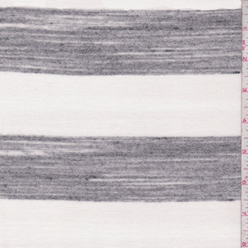 Pearl/Onyx Static Stripe Rayon Jersey Knit Fabric