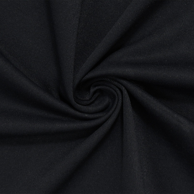 Black Poly Stretch Spandex Solid Tricot Activewear Knit Fabric