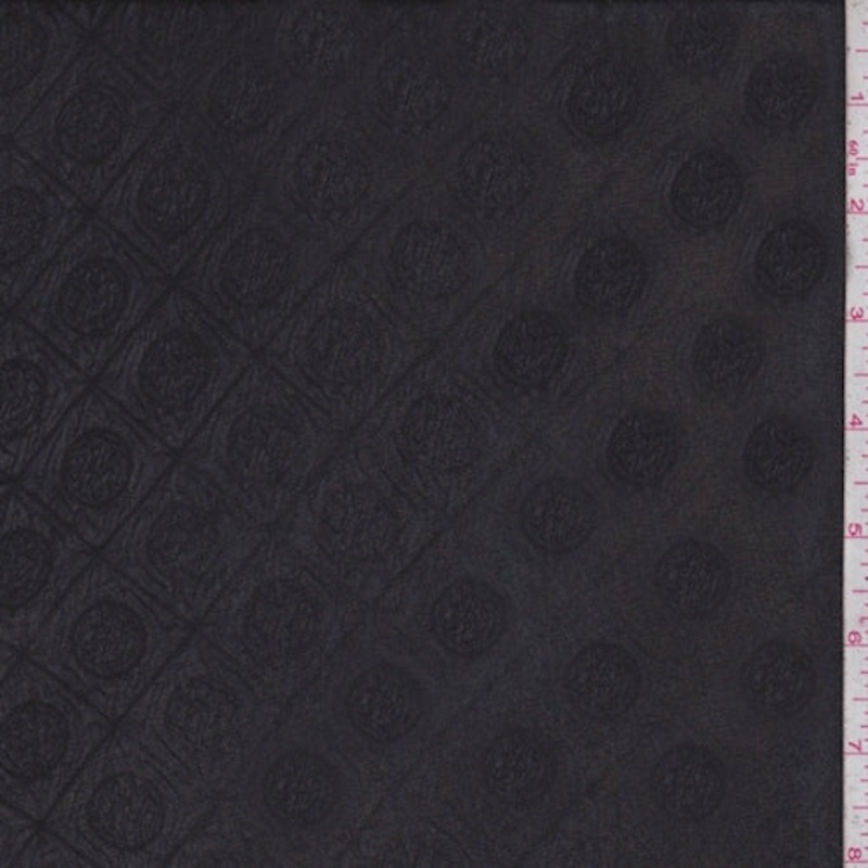 Black Deco Lattice Embossed Chiffon Fabric
