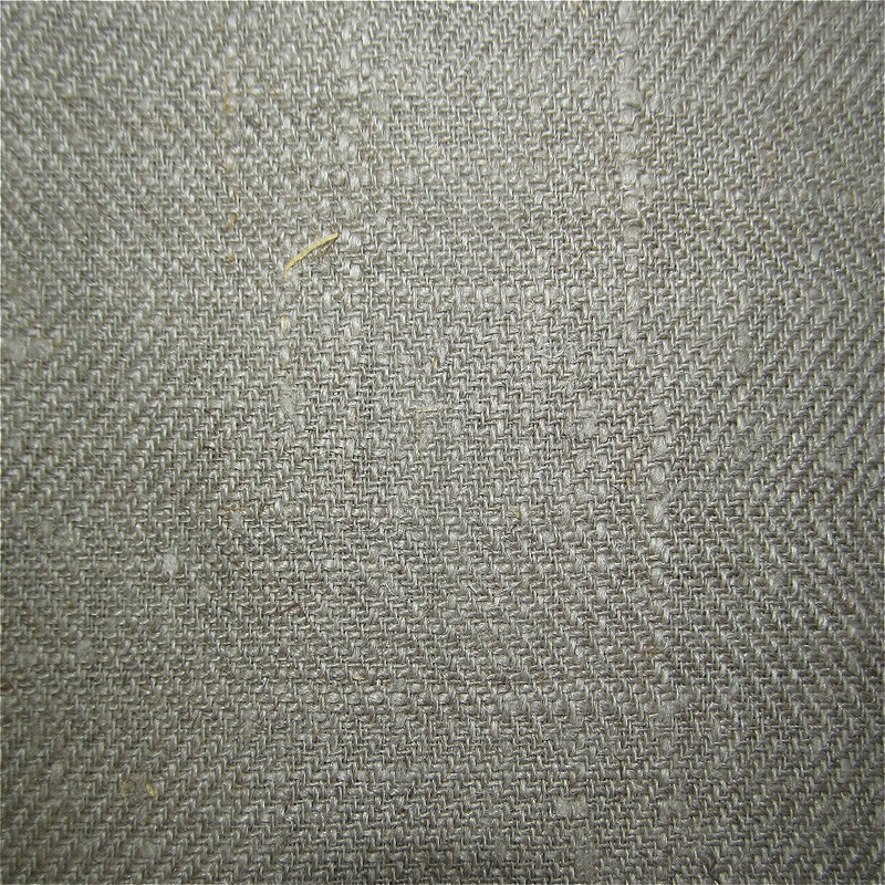Linen Herringbone Twill Curtain Upholstery Fabric Dark Naturelle