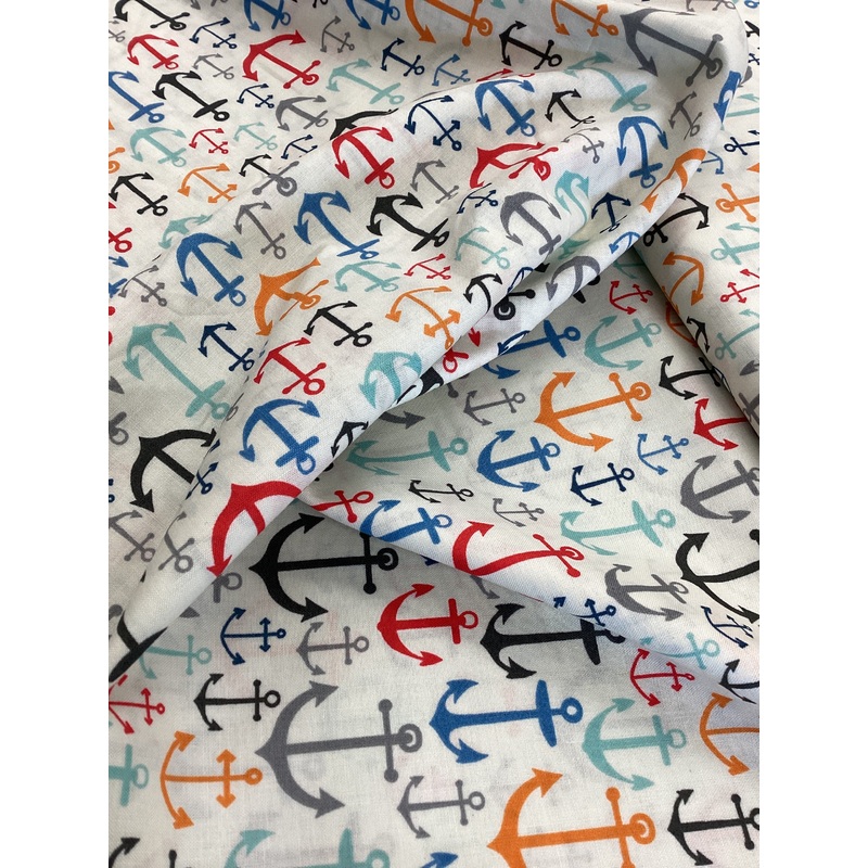 1237 Nautical Anchors The Henley Studio | Makower UK - 1/2 metre