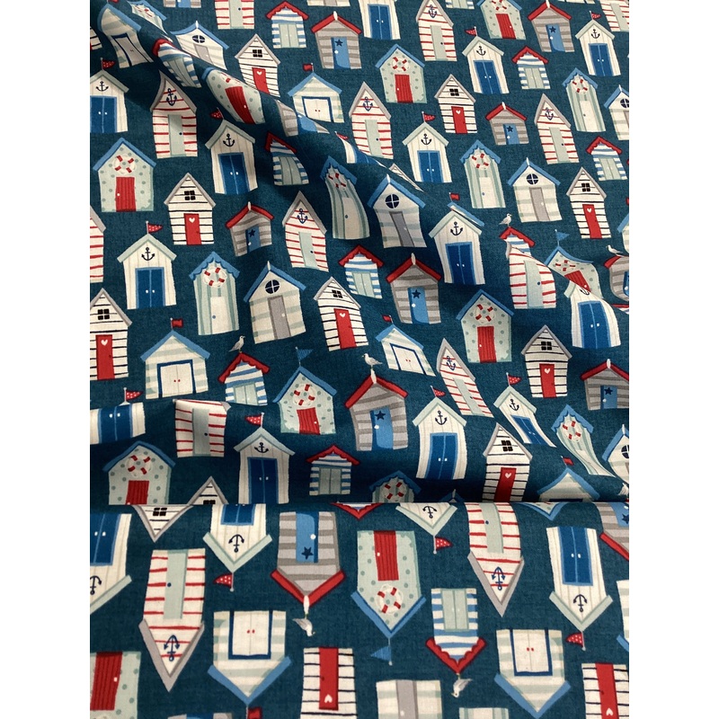 1635 Sea View Beach Huts The Henley Studio | Makower UK - 1/2 metre